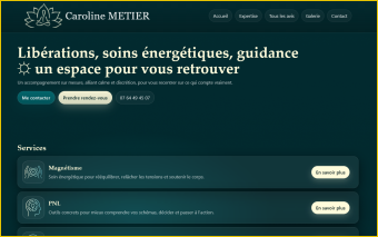 Site web d'un cabinet de thérapie avec calendrier de rendez-vous en ligne