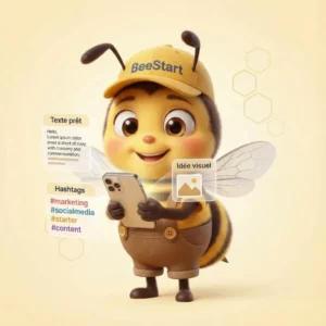 BeeStart gestion réseaux sociaux. Idéal pour entrepreneurs et créateurs débutants.
