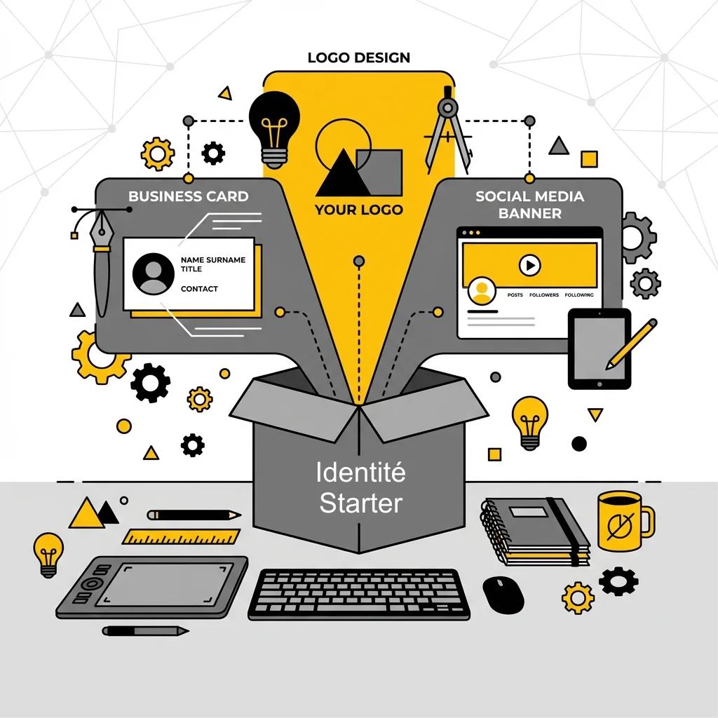 Pack identité starter : logo et supports